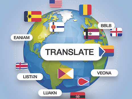 image d'un globe avec des drapeaux du monde