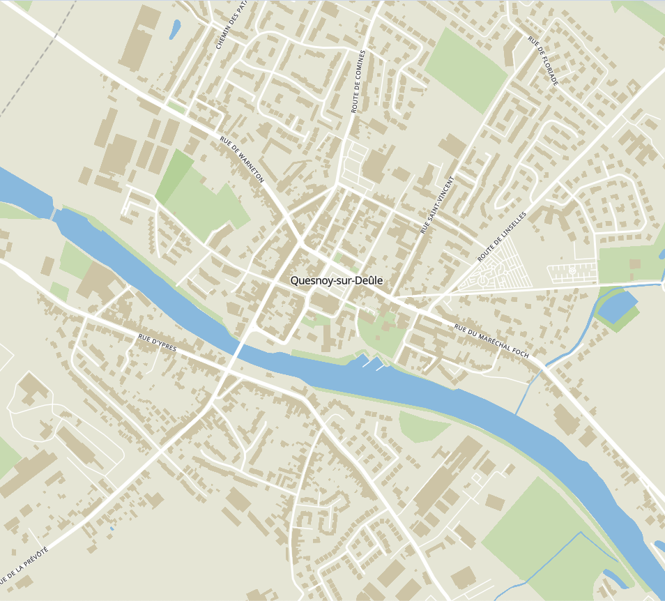 plan de la ville de Quesnoy-sur-Deûle